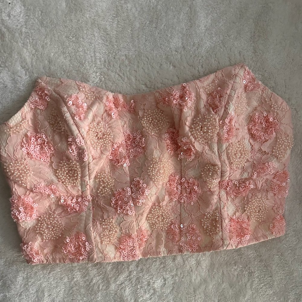 & other stories corset top in pink